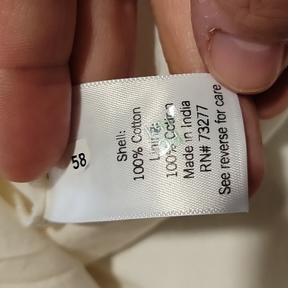 Lg white cotton blouse with blue thread - Picture 4 of 4